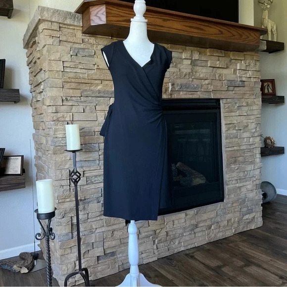 Zara Women Wrap Dress Cap Sleeve Black Size M - Picture 3 of 13